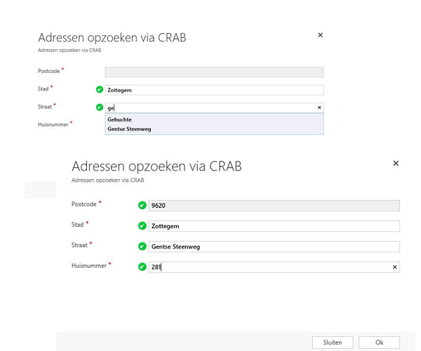 Net IT CRM Blog: correcte adressen in Microsoft Dynamics 365 - screenshot CRAB