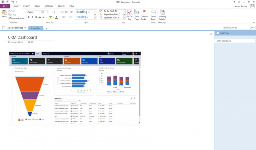 OneNote CRMintegreation 03