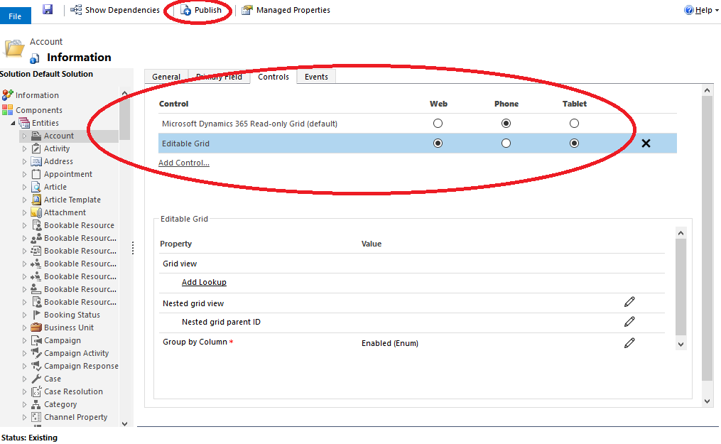 Microsoft Dynamics 365: Editable Grid inschakelen voor een algemene weergave - stap 5