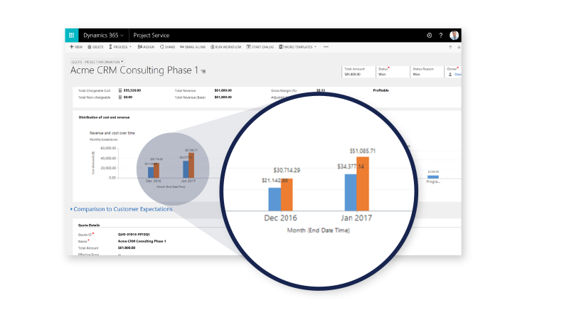 Net IT CRM blog: projectmanagement Microsoft Dynamics 365 voor Project Service Automation - screenshot opportunity management