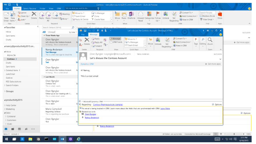 Net IT CRM blog: Screenshot Dynamics 365 Outlook add-in