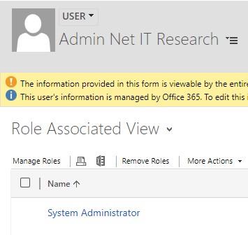 Net IT CRM Blog: Duplicatendetectie van Dynamics 365 - Bestaande regel inschakelen - stap 1 screenshot User Role