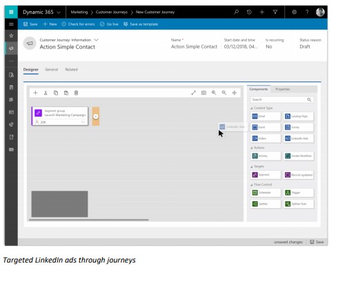 Net IT CRM Blog: Oktober 18 update van Dynamics 365 - screenshot integratie LinkedIn met marketing app van Dynamics 365