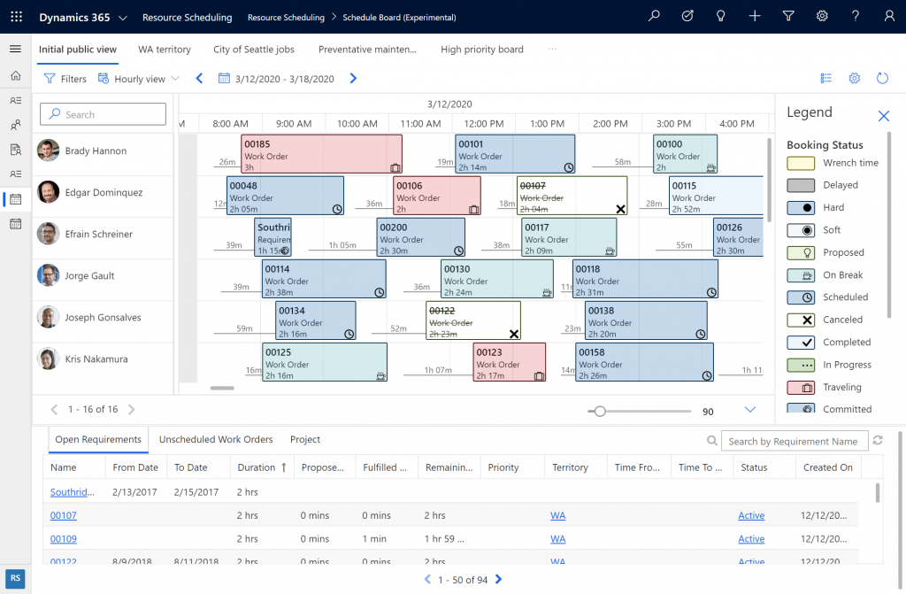 Net IT Blog Field Service schedule board screenshot