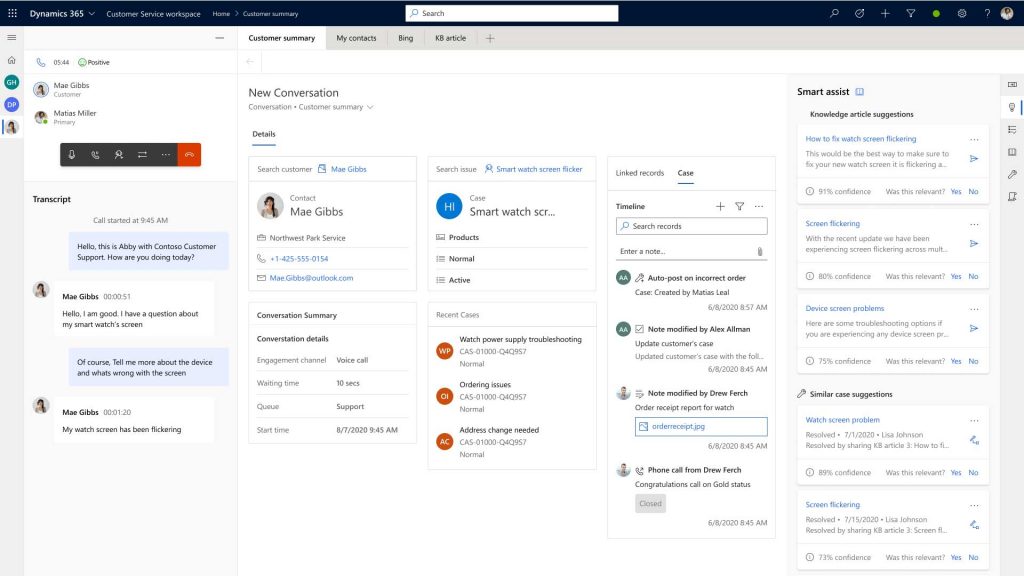 Dynamics 365 Customer Service Screenshot Omnichannel Voice